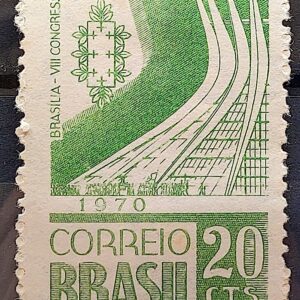 C 676 Selo Congresso Eucaristico Nacional Brasilia Catedral Igreja Religiao 1970 MH 3