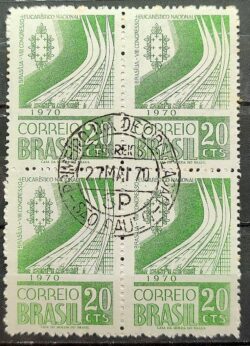 C 676 Selo Congresso Eucaristico Nacional Brasilia Catedral Igreja Religiao 1970 Quadra CPD SP