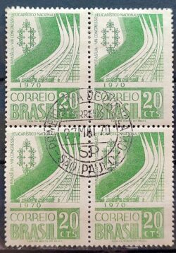 C 676 Selo Congresso Eucaristico Nacional Brasilia Catedral Igreja Religiao 1970 Quadra CPD SP MH