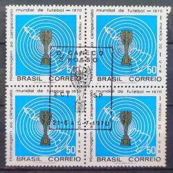 C 678 Selo Copa do Mundo de Futebol Mexico 1970 Quadra CBC SP