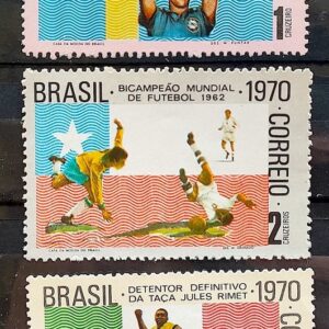 C 680 Selo Futebol  Pele Tricampeao Suecia Chile Mexico 1970 Serie Completa