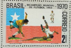 C 681 Selo Futebol  Bellini Tricampeao Chile 1970