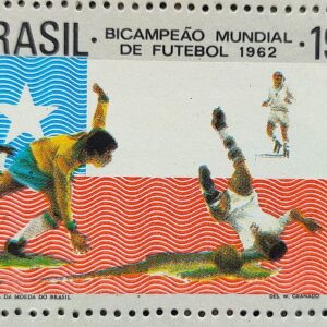 C 681 Selo Futebol  Bellini Tricampeao Chile 1970