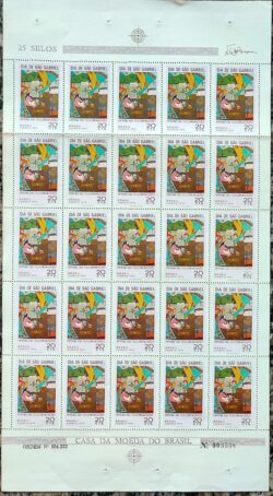 C 685 Selo Dia de Sao Gabriel Comunicacao Religiao Arte 1970 Folha