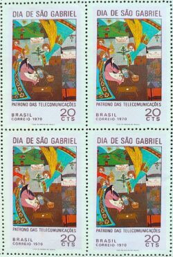 C 685 Selo Dia de Sao Gabriel Comunicacao Religiao Arte 1970 Quadra