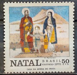 C 691 Selo Natal Sagrada Familia Religiao 1970