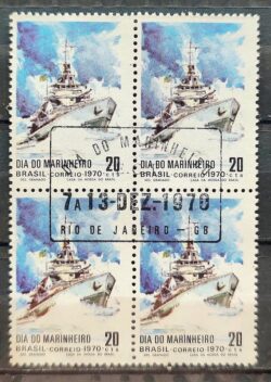 C 692 Selo Dia do Marinheiro Marinha Navio Militar 1970 Quadra CBC Guanabara