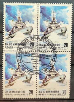 C 692 Selo Dia do Marinheiro Marinha Navio Militar 1970 Quadra CBC