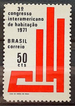 C 693 Selo Congresso Internacional de Habitacao Rio de Janeiro 1971