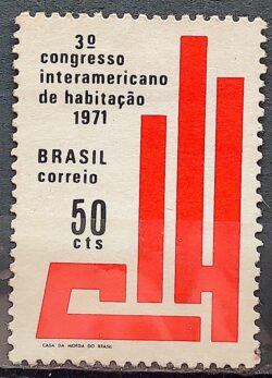 C 693 Selo Congresso Internacional de Habitacao Rio de Janeiro 1971 MH