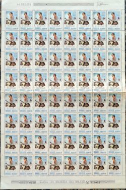 C 704 Selo Sesquicentenario Anita Garibaldi Militar Cavalo Arma Mulher 1971 Folha