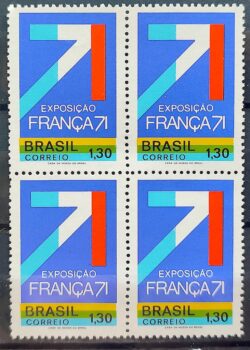 C 707 Selo Exposicao Franca Bandeira 1971 Quadra
