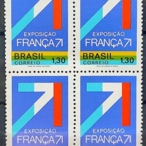 C 707 Selo Exposicao Franca Bandeira 1971 Quadra