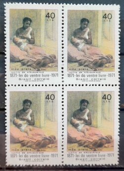 C 708 Selo Lei Ventre Livre Escravidao Mulher 1971 Quadra