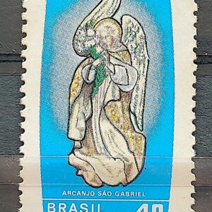 C 709 Selo Dia de Sao Gabriel Comunicacao Religiao Arte 1971 CLM 2
