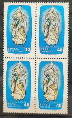 C 709 Selo Dia de Sao Gabriel Comunicacao Religiao Arte 1971 Quadra