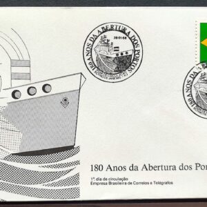 Envelope FDC 439 1988 Abertura dos Portos Navio Bandeira CBC RJ 1