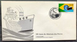 Envelope FDC 439 1988 Abertura dos Portos Navio Bandeira CBC RJ 3
