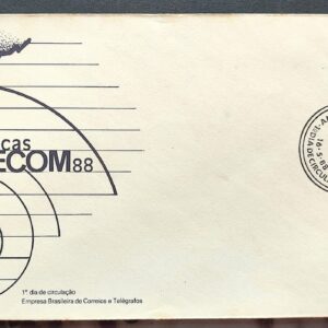 Envelope FDC 446 1988 Telecom Comunicacao Mapa CBC RJ 5