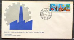 Envelope FDC 451 1988 Confederacao da Industria Carro Navio Aviao CBC BSB