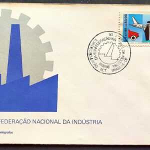 Envelope FDC 451 1988 Confederacao da Industria Carro Navio Aviao CBC BSB