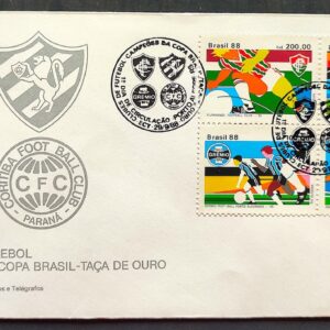 Envelope FDC 452 1988 Futebol Gremio Fluminense Coritiba Sport CBC RS