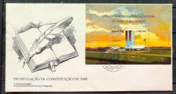 Envelope FDC 453 1988 Constituicao Federal Brasilia Congresso Nacional CBC BSB 1