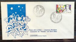 Envelope FDC 455 1988 Literatura Dia do Livro Olavo Bilac CBC RJ 1