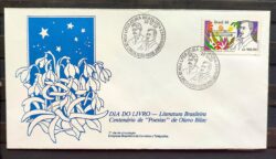 Envelope FDC 455 1988 Literatura Dia do Livro Olavo Bilac CBC RJ 2
