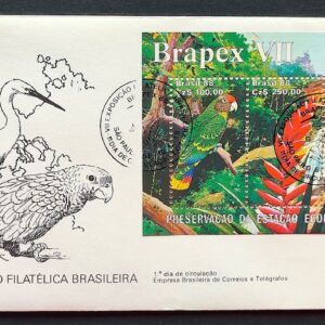 Envelope FDC 459 1988 Brapex Jureia Fauna Papagaio Garca CBC SP 2
