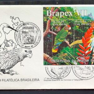 Envelope FDC 459 1988 Brapex Jureia Fauna Papagaio Garca CBC SP 3