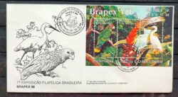 Envelope FDC 459 1988 Brapex Jureia Fauna Papagaio Garca CBC SP 4