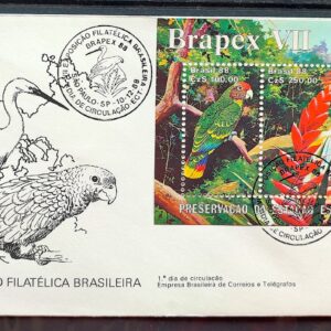 Envelope FDC 459 1988 Brapex Jureia Fauna Papagaio Garca CBC SP 4