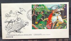 Envelope FDC 459 1988 Brapex Jureia Fauna Papagaio Garca CBC SP 5