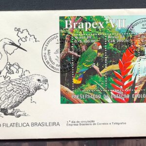 Envelope FDC 459 1988 Brapex Jureia Fauna Papagaio Garca CBC SP 5