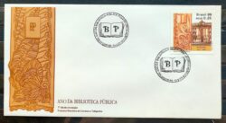 Envelope FDC 463 1989 Biblioteca Publica Bahia Literatura Educacao CBC BA 02