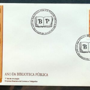 Envelope FDC 463 1989 Biblioteca Publica Bahia Literatura Educacao CBC BA 02