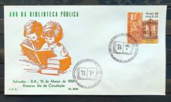Envelope FDC 463 1989 Biblioteca Publica Bahia Literatura Educacao CBC BA 03