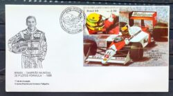 Envelope FDC 465 1989 Ayrton Senna Formula 1 Carro CBC RJ 02