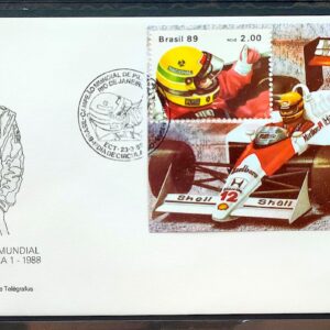 Envelope FDC 465 1989 Ayrton Senna Formula 1 Carro CBC RJ 04