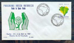 Envelope FDC 466 1989 Programa Nossa Natureza Mapa Meio Ambiente CBC BSB 05