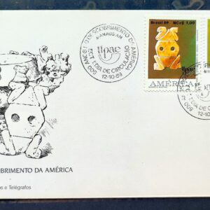 Envelope FDC 480 1989 Descobrimento da America Arte Indio CBC AM 03