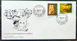 Envelope FDC 480 1989 Descobrimento da America Arte Indio CBC PA 01
