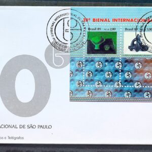 Envelope FDC 481 1989 Bienal Internacional de Sao Paulo Arte CBC SP 04
