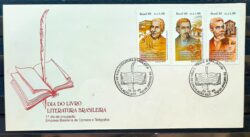 Envelope FDC 482 1989 Cora Coralina Casimiro de Abreu Machado de Assis Literatura CBC RJ 01