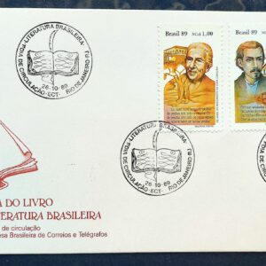 Envelope FDC 482 1989 Cora Coralina Casimiro de Abreu Machado de Assis Literatura CBC RJ 03
