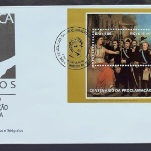 Envelope FDC 484 1989 Centenario Proclamacao da Republica Historia CBC RJ 02