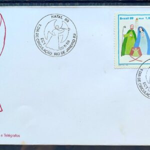 Envelope FDC 485 1989 Natal Religiao Anjo CBC RJ 02