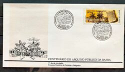 Envelope FDC 489 1990 Centenario Arquivo Publico da Bahia CBC BA 1