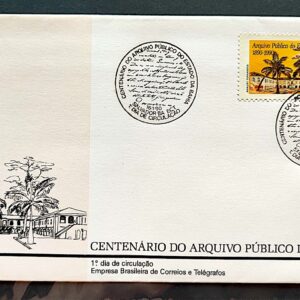 Envelope FDC 489 1990 Centenario Arquivo Publico da Bahia CBC BA 1